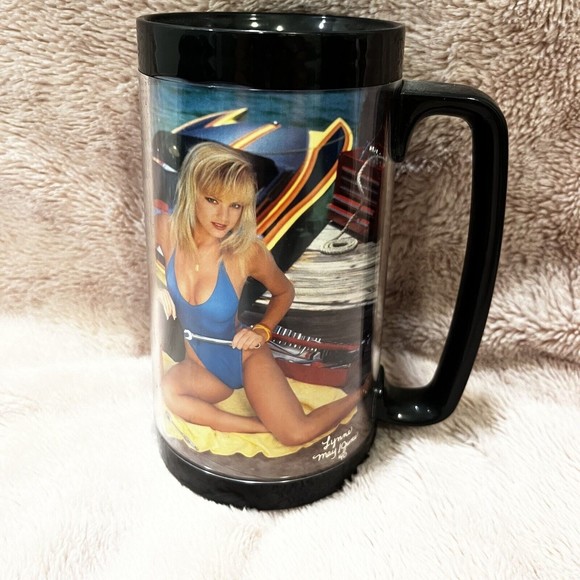Vintage 1990 Snap-On Tools Thermo Serve Mug Featuring Lynne May/June Pin-Up - Picture 3 of 3